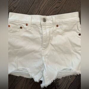 Levi’s High Rise White Jean Shorts